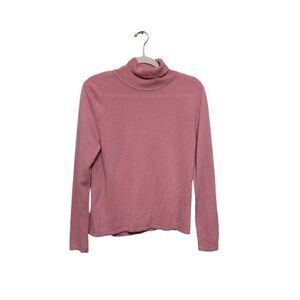 Samantha Taylor 100% Cashmere Turtleneck Sweater Womens Large Soft Girl Pink VTG